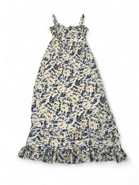 Moulinette Soeurs Anthropologie Silk Floral Maxi Dress 0 Cottagecore Boho